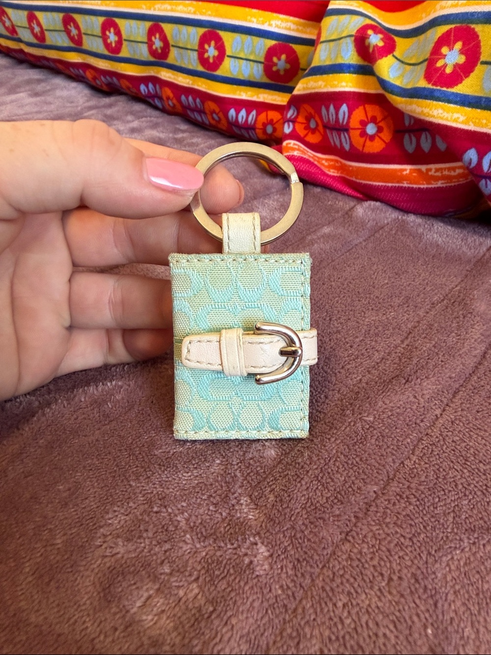 Coach Signature Mini Photo Frame Keychain